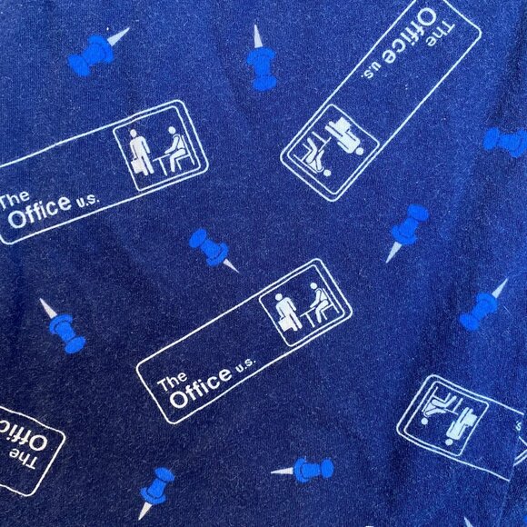 The Office Mens Lounge Pants Large Blue Drawstring Cotton Relaxed Fit Novelty Sl - Picture 7 of 9